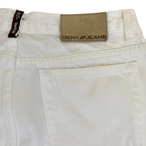 Vintage Y2K DKNY Jeans Straight Leg High Waist White USA Made Size 6 - Picture 8 of 15
